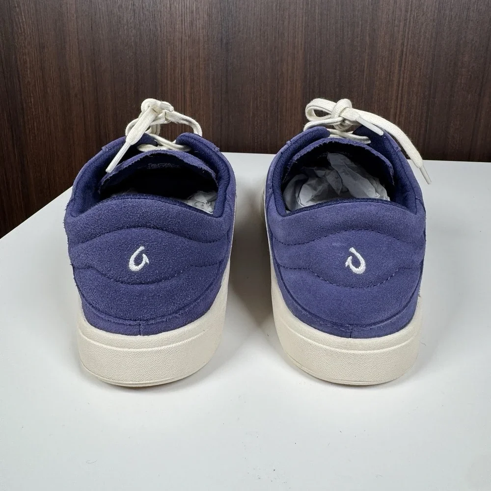 OluKai Ha'upu Women's Shoes 9 Blue / Off White Suede 20493-5418 TRIED ON w/ Box